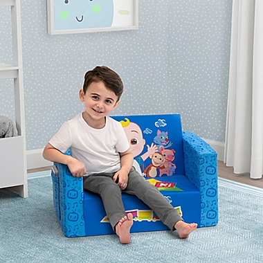 Delta Children CoComelon Cozee Flip-Out Kids Lounge Chair in Blue. View a larger version of this product image.