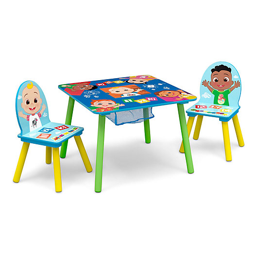 Alternate image 1 for Delta Children CoComelon 3-Piece Table and Chair Set with Storage in Blue