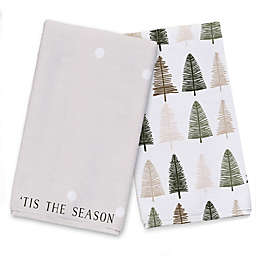 Designs Direct 'Tis the Season Snow Trees Tea Towel Set