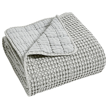 Levtex Home Mills Waffle 3-Piece Reversible Queen Bedspread Set in Grey. View a larger version of this product image.