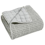 Levtex Home Mills Waffle Quilted Throw Blanket in Grey