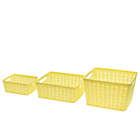 Alternate image 1 for Simply Essential&trade; Small Plastic Wicker Storage Basket in Limelight