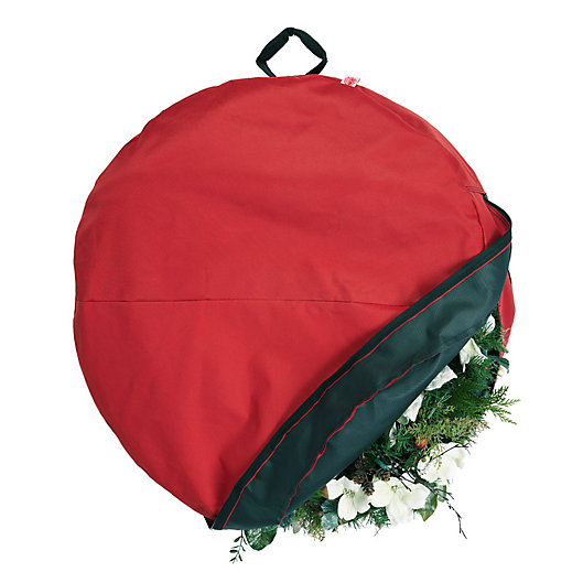 Alternate image 1 for Santa's Bags Wreath Storage Bag with Direct Suspend in Red