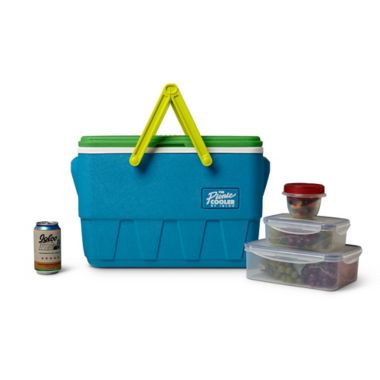Igloo&reg; 25 qt. Retro Picnic Basket Cooler in Blue. View a larger version of this product image.