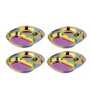 Ahimsa Balanced Bites Stainless Steel Plates (Set of 4)