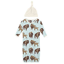KicKee Pants® Newborn 2-Piece Fresh Air Bison Gown Converter and Hat Set in Blue