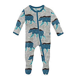 KicKee Pants® Heathered Night Sky Bear Footie in Grey/Blue