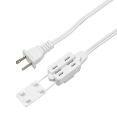 Globe Electric 15-Foot 3-Outlet Extension Cord in White. View a larger version of this product image.
