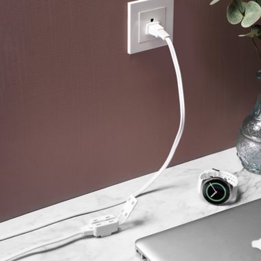 Globe Electric 15-Foot 3-Outlet Extension Cord in White. View a larger version of this product image.