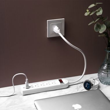 Globe Electric 3-Foot 6-Outlet Power Strip in White. View a larger version of this product image.