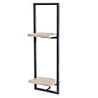 Alternate image 3 for Honey-Can-Do&reg; Double Floating Wood Wall Shelf with Steel Frame in Black/Natural