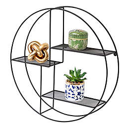 Honey-Can-Do® 3-Tier Circular Steel Wall Shelf in Black