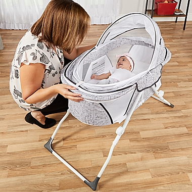 Dream On Me Karley Plus Portable Bassinet in Cool Grey. View a larger version of this product image.