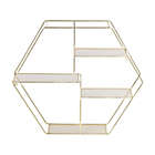Alternate image 7 for Honey-Can-Do&reg; 4-Tier Hexagonal Decorative Metal Wall Shelf in Gold