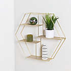 Alternate image 1 for Honey-Can-Do&reg; 4-Tier Hexagonal Decorative Metal Wall Shelf in Gold
