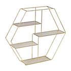 Alternate image 5 for Honey-Can-Do&reg; 4-Tier Hexagonal Decorative Metal Wall Shelf in Gold
