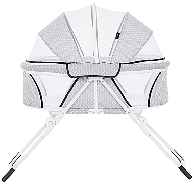 Dream On Me Karley Plus Portable Bassinet in Storm Grey. View a larger version of this product image.