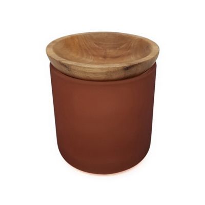 Haven&trade; Eulo Glass Jar with Acacia Lid in Copper/Brown
