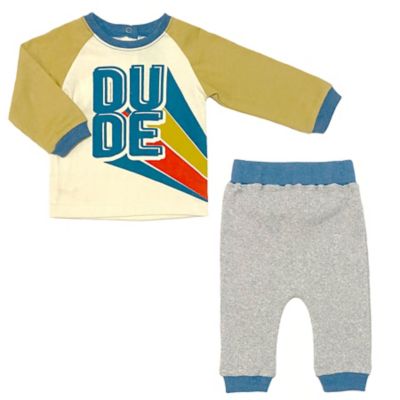 Kapital K&trade; 2-Piece &quot;Dude&quot; Tee Shirt and Jogger Set in Mustard/Multi
