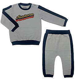 Kapital K™ Size 0-3M 2-Piece "Awesome" Bodysuit and Jogger Set in Grey/Black