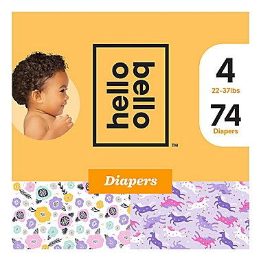 hello bello&trade; Size 4 74-Count Spring Bloom/Unicorn Disposable Diapers. View a larger version of this product image.