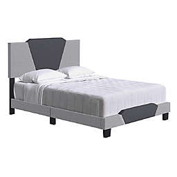 E-Rest Talise Queen Upholstered Platform Bed in Charcoal Grey