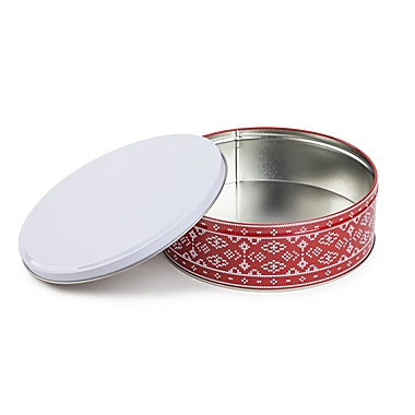 Bee &amp; Willow&trade; 91 oz. Holiday Cookie Tin in Red/White. View a larger version of this product image.
