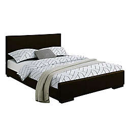 Camden Isle™ Abbey King Upholstered Platform Bed in Black Faux Leather
