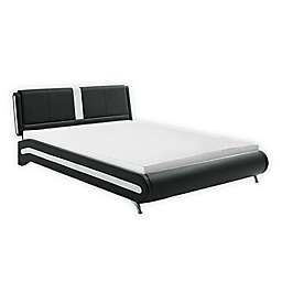 Camden Isle&trade; Carlton King Faux Leather Upholstered Platform Bed in Black