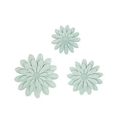 Ridge Road Décor Floral Metal Wall Décor in Green (Set of 3)