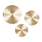 Ridge Road D&eacute;cor Contemporary Metal Plates Wall D&eacute;cor in Gold (Set of 3)