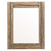 Luxen Home 24.8-Inch x 31.5-Inch Rectangular Framed Wall Mirror in Oakwood