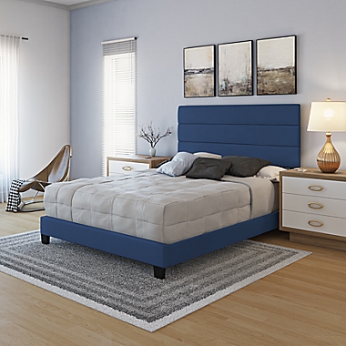 E-Rest Pamina Faux Leather Upholstered Platform Bed. View a larger version of this product image.