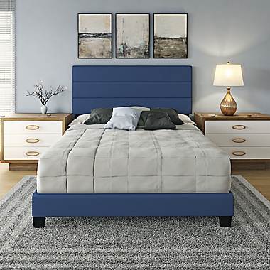 E-Rest Pamina Faux Leather Upholstered Platform Bed. View a larger version of this product image.