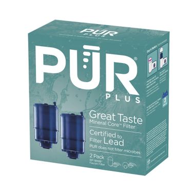 PUR&reg; PLUS Mineral Core&trade; Faucet Mount Water Filter Replacement in Blue (Set of 2). View a larger version of this product image.