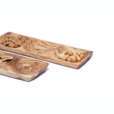 Kamsah 3-Section Olive Wood Serving Dish in Brown. View a larger version of this product image.