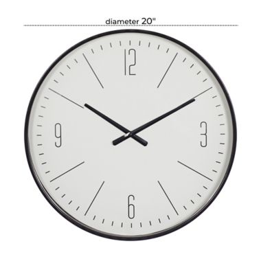 Ridge Road Decor 20-Inch Round Glass Contemporary Wall Clock. View a larger version of this product image.