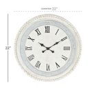 Alternate image 2 for Ridge Road Decor 22-Inch Round Wood Farmhouse Wall Clock in White
