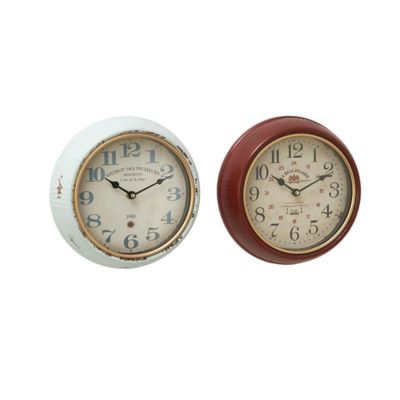 Silver Hometime Metal Round Mantel Clock
