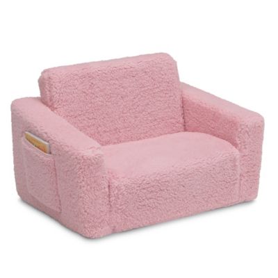 Delta Children&reg; Cozee Sherpa Flip-Out Convertible Chair in Pink