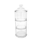 Alternate image 0 for Everhome&trade; Traditional Charm 3-Piece Stacked Glass Apothecary Canister Set with Lid