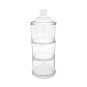 Everhome&trade; Traditional Charm 3-Piece Stacked Glass Apothecary Canister Set with Lid