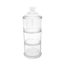 Everhome™ Traditional Charm 3-Piece Stacked Glass Apothecary Canister Set with Lid