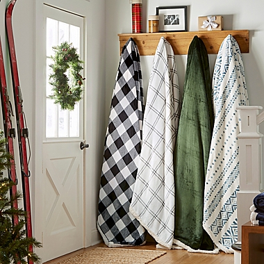Eddie Bauer&reg; Cabin Plaid Ultra Soft Plush Fleece Reversible King Blanket in Charcoal Plaid. View a larger version of this product image.