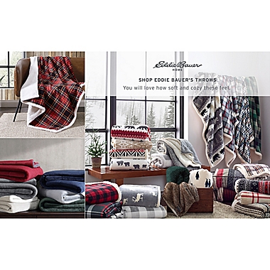 Eddie Bauer&reg; Printed Cotton Yarn Dye Flannel Reversible Throw Collection. View a larger version of this product image.