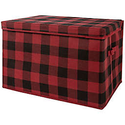 Sammy & Lou® Buffalo Check Felt Toy Box in Red