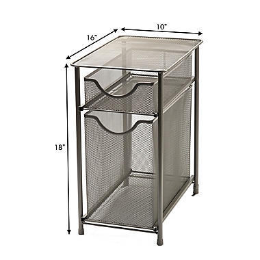 Squared Away&trade; 2-Tier Metal Mesh Cabinet Drawer in Nickel. View a larger version of this product image.