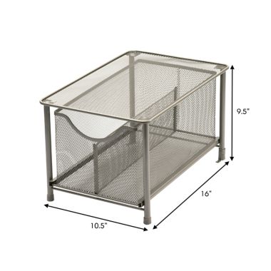 Squared Away&trade; Large Metal Mesh Cabinet Drawer in Nickel. View a larger version of this product image.