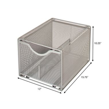 Squared Away&trade; Large Metal Mesh Stacking Drawer in Nickel. View a larger version of this product image.