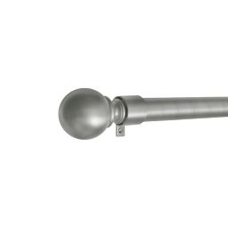 Maytex Premium Smart Ball Adjustable Single Curtain Rod Set in Brushed Nickel